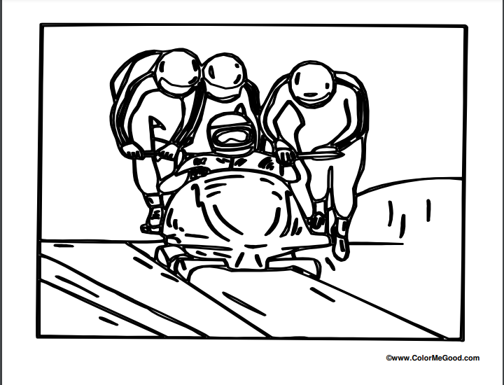 Free Printable Bobsled team coloring page for kids of all ages. Bobsled coloring pages are a fun way for kids of all ages to develop creativity,