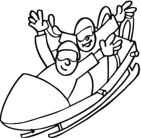 Free Printable Having fun Bobsled coloring page for kids of all ages. Bobsled coloring pages are a fun way for kids of all ages to develop creativity,