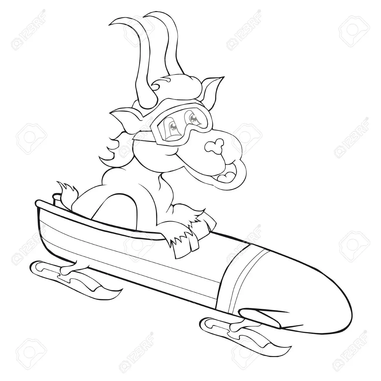 Free Printable Goat With bobsled coloring page for kids of all ages. Bobsled coloring pages are a fun way for kids of all ages to develop creativity,
