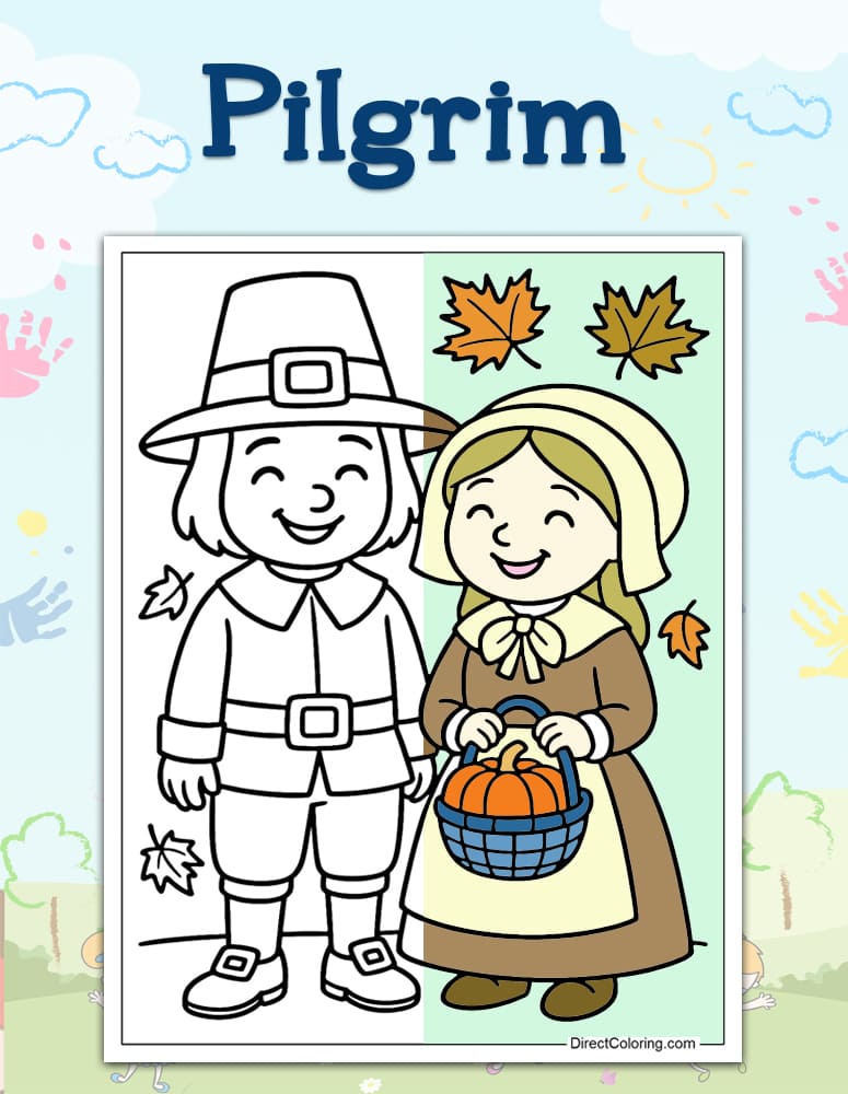 Pilgrim Coloring Pages