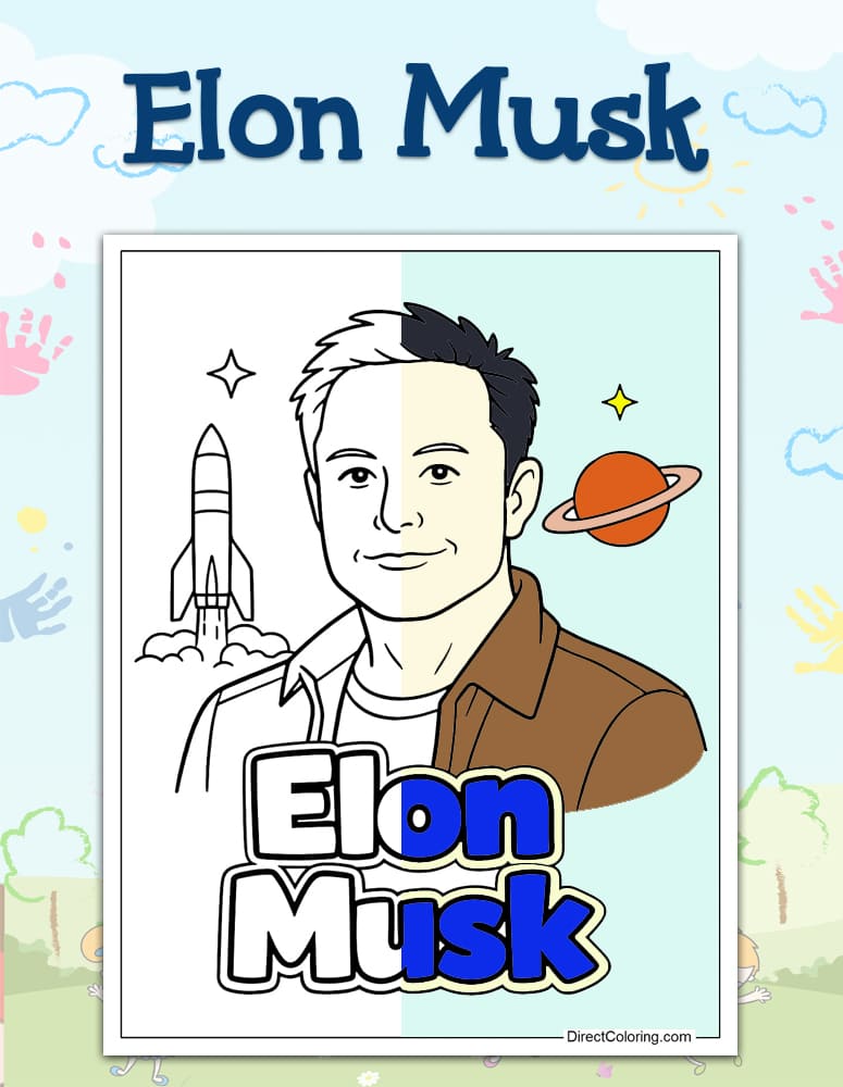 Elon Musk Coloring Pages