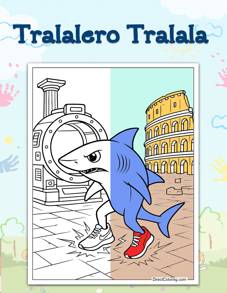 Tralalero Tralala Coloring Pages
