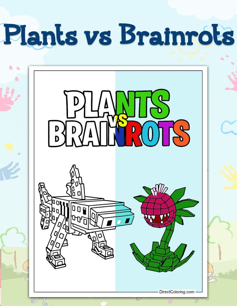 Plants vs Brainrots Coloring Pages