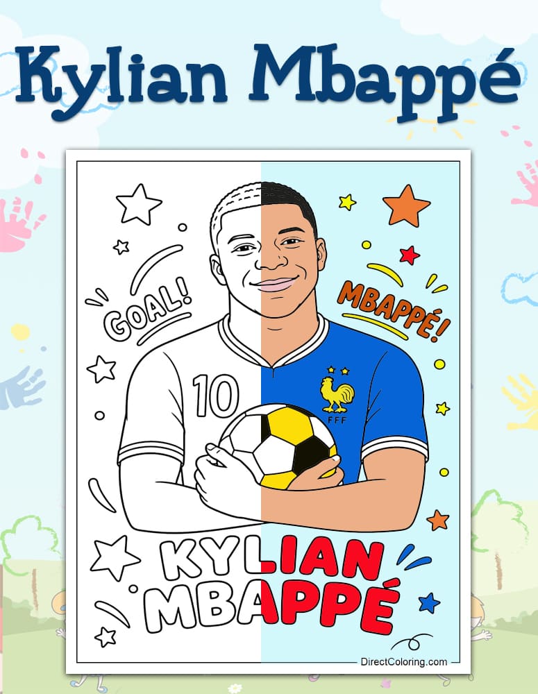 Kylian Mbappé Coloring Pages
