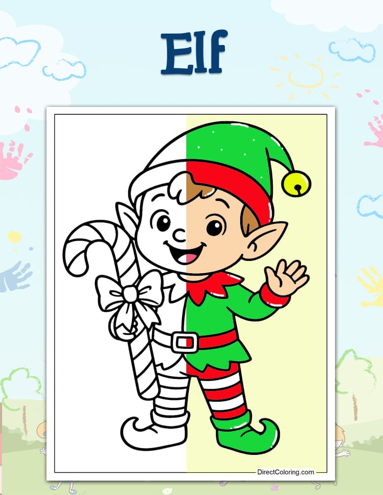 Elf Coloring Pages Elf Coloring Pages