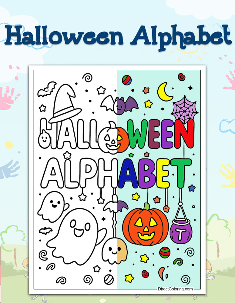 Halloween Alphabet Coloring Pages