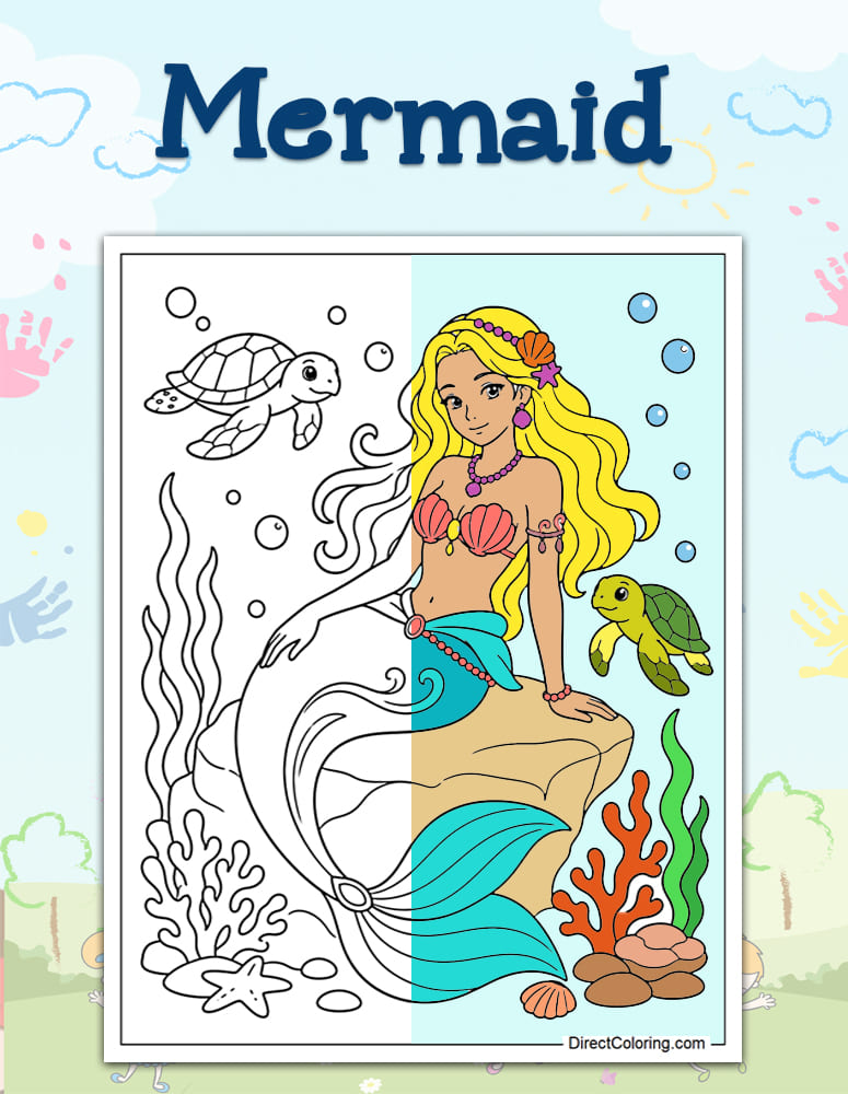 Mermaid Coloring Pages