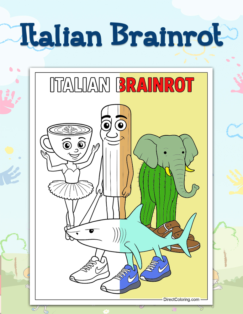 Italian Brainrot Coloring Pages