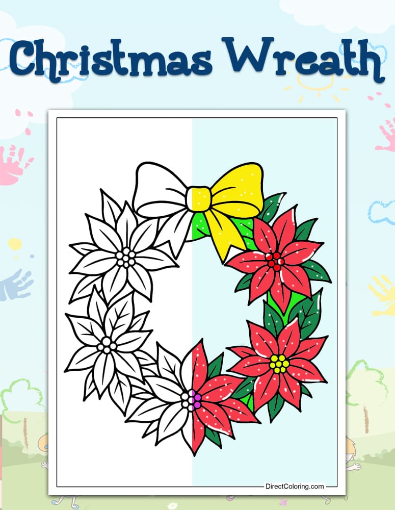 Christmas Wreath Coloring Pages