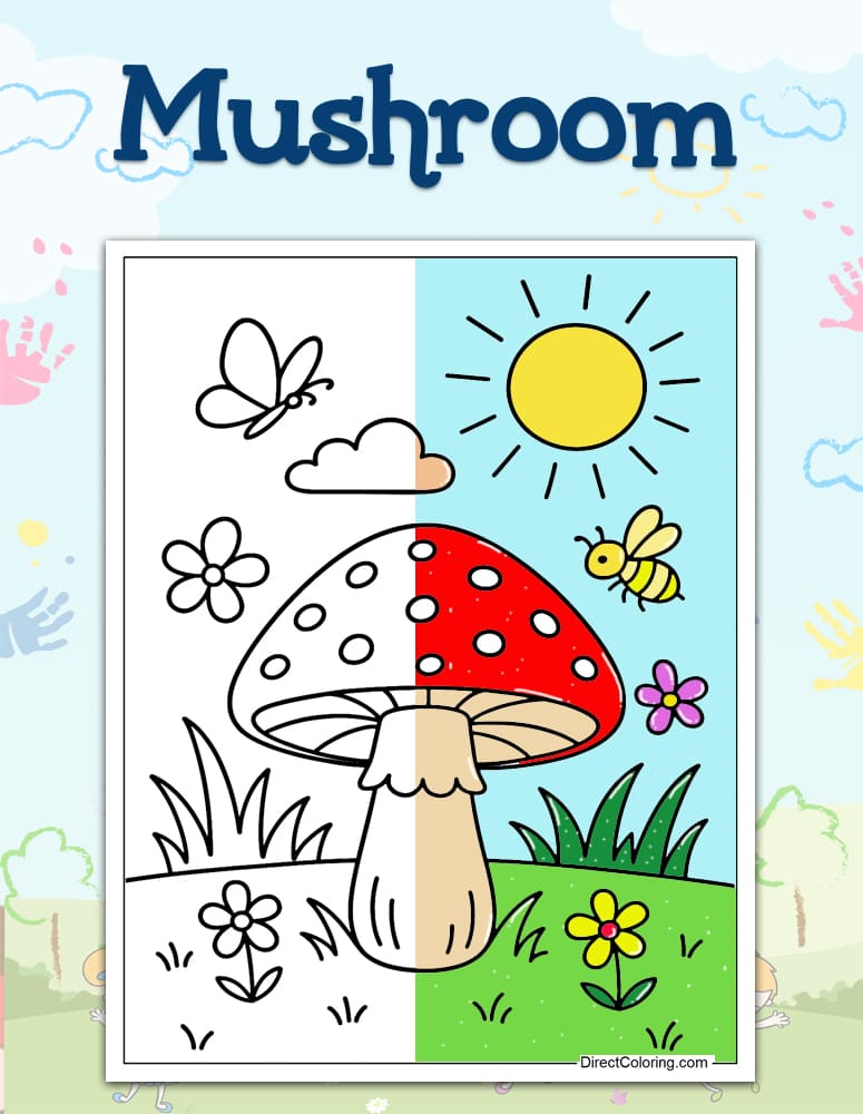 Mushroom Coloring Pages