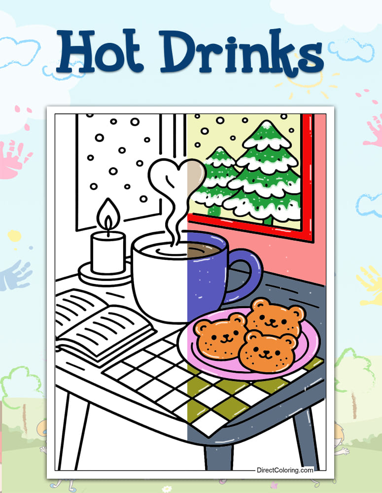Hot Drinks Coloring Pages