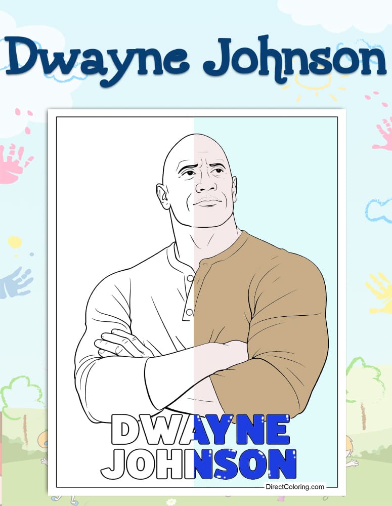 Dwayne The Rock Johnson Coloring Pages