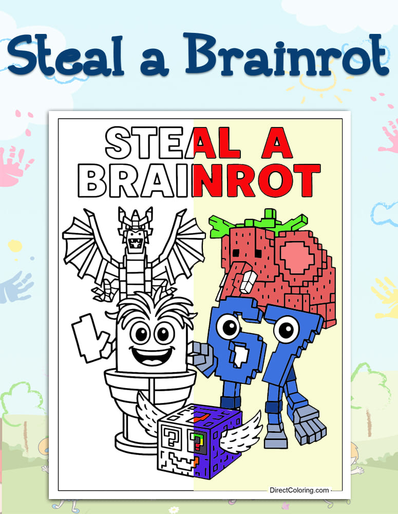 Steal a Brainrot Coloring Pages