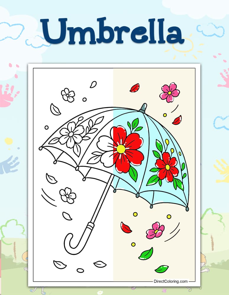Umbrella Coloring Pages