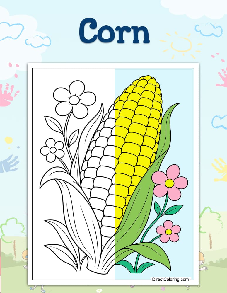 Corn Coloring Pages