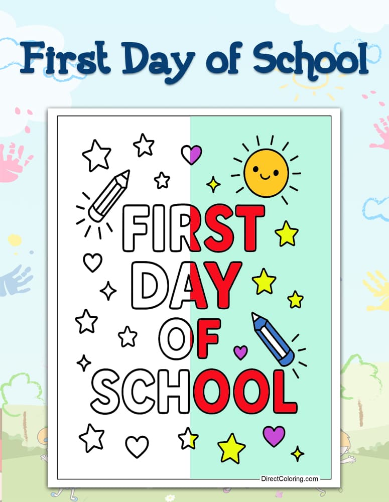 First Day of School Coloring Pages