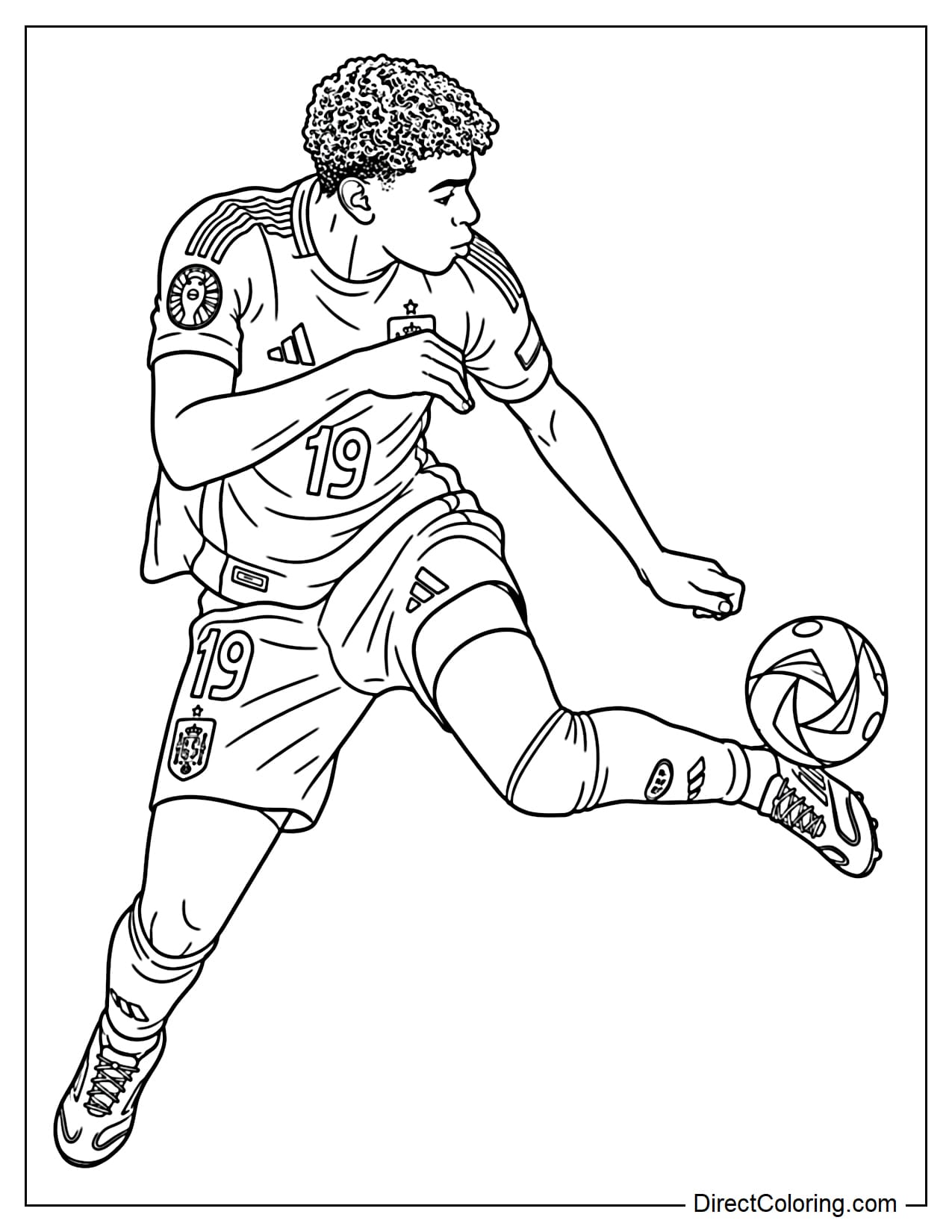 Lamine Yamal's spontaneous and precise control of the ball in mid-air during a match.