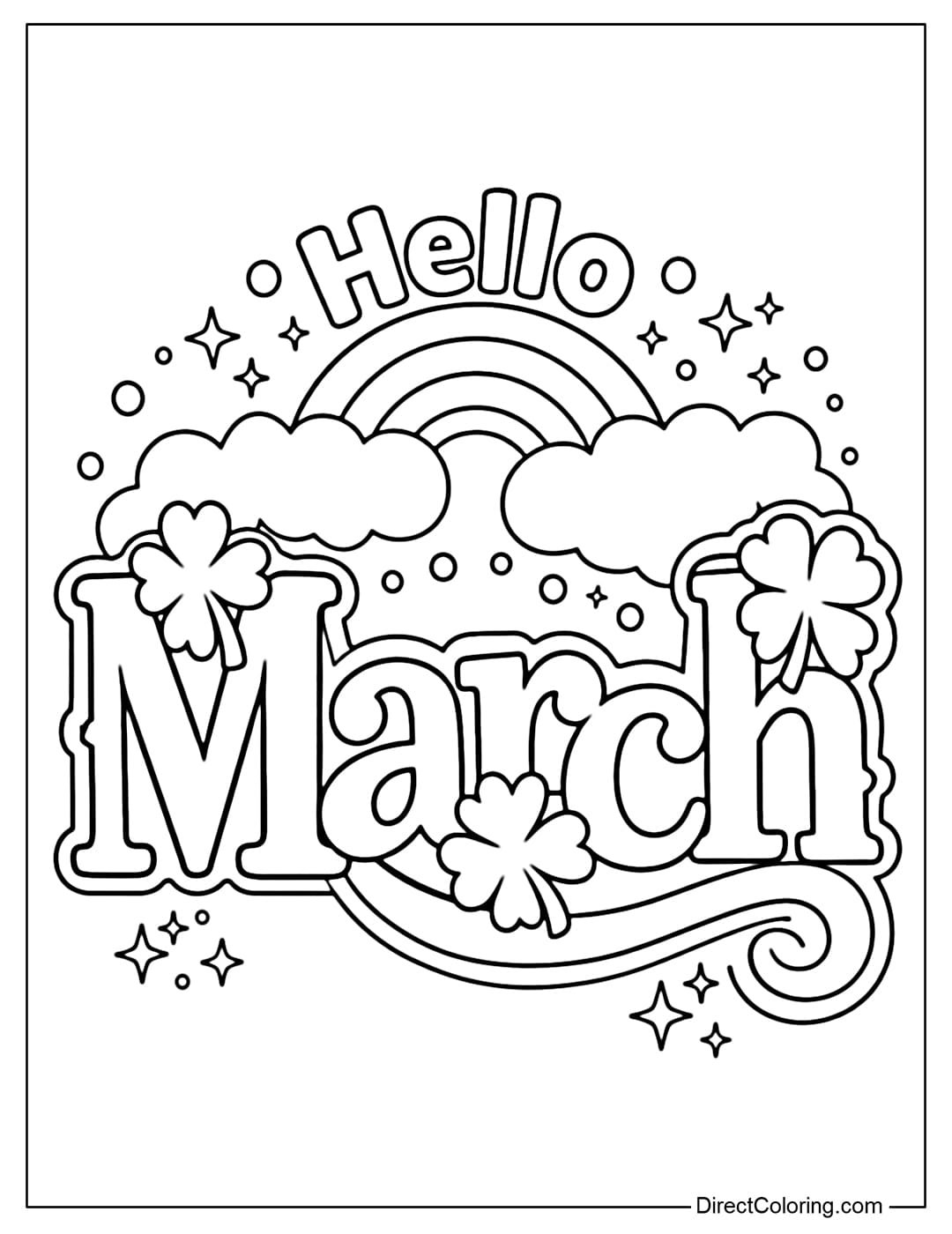 A coloring page for the word 