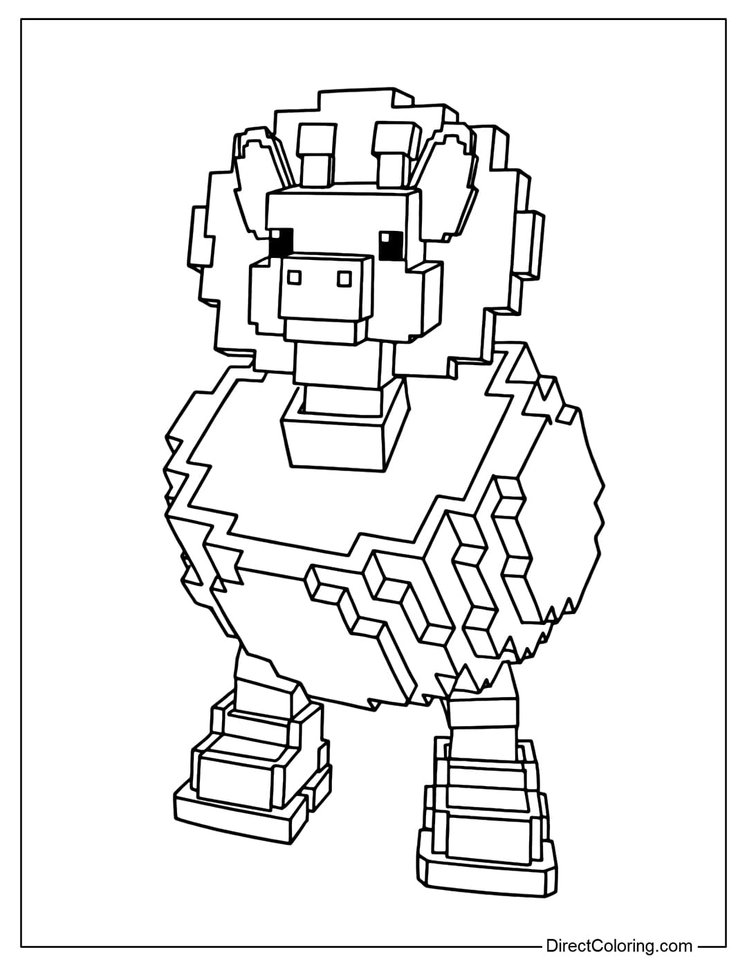 Coloring page for Cocotanko Giraffanto in the game Plants vs Brainrots Roblox.