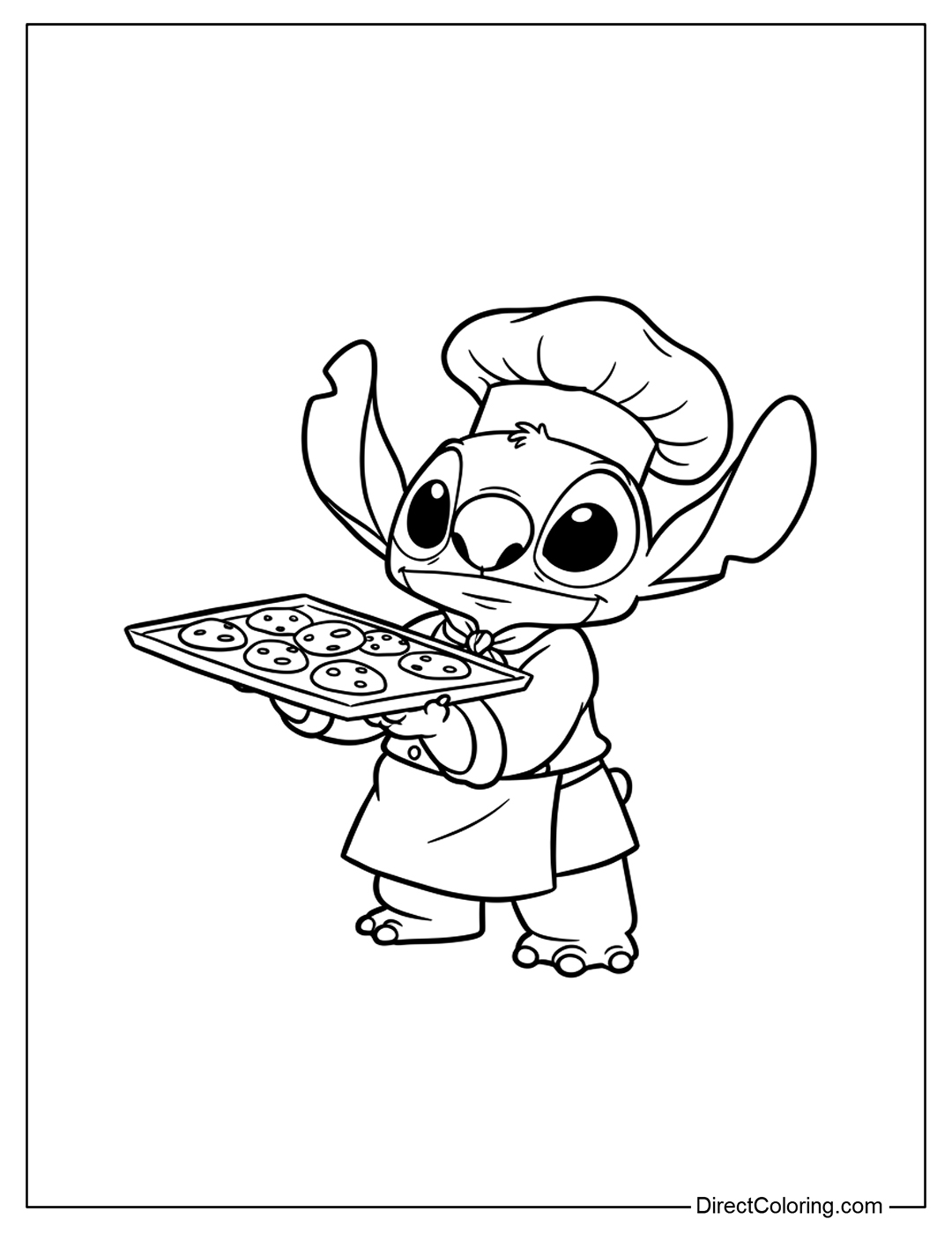 Chef Stitch Coloring Page