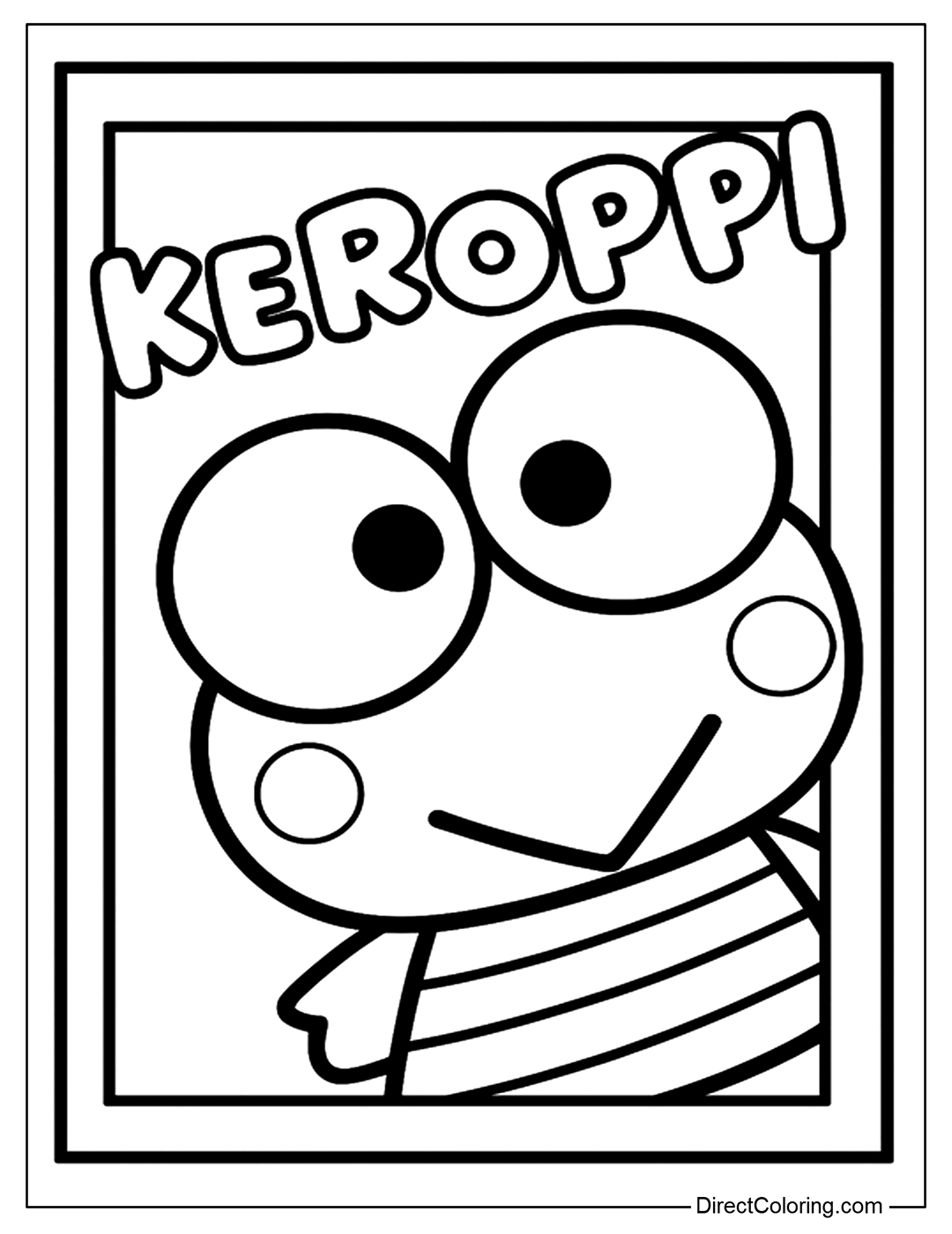 Keroppi Portrait Frame Coloring Page