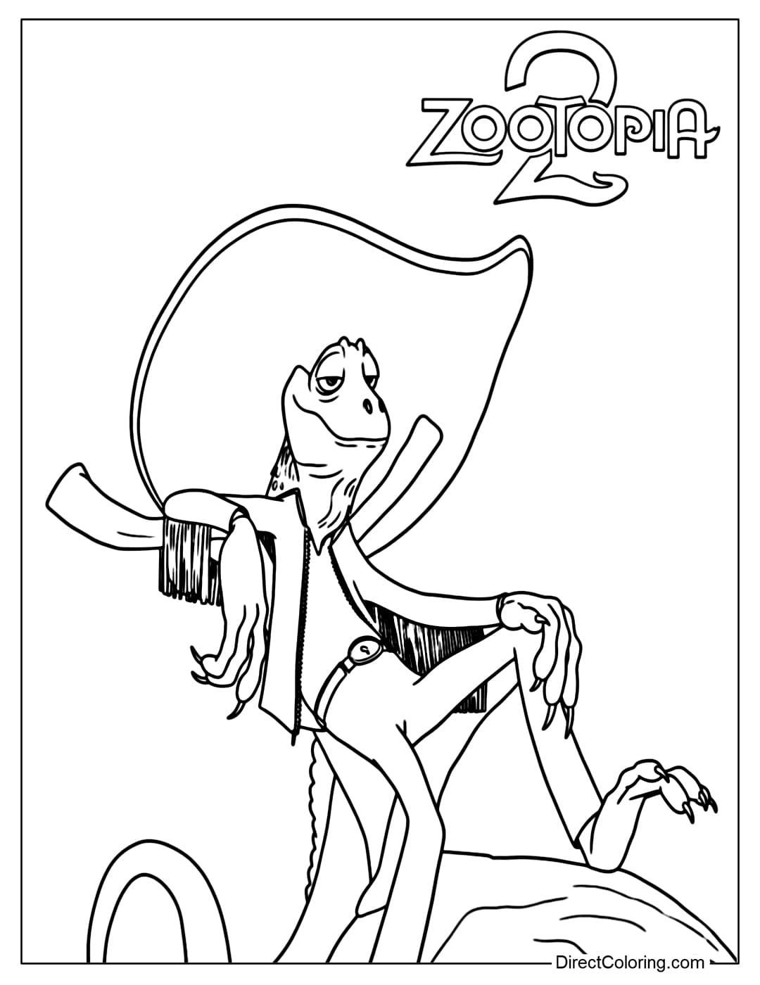 Jesus the Lizard is seated comfortably, with a confident expression and a star-like demeanor.