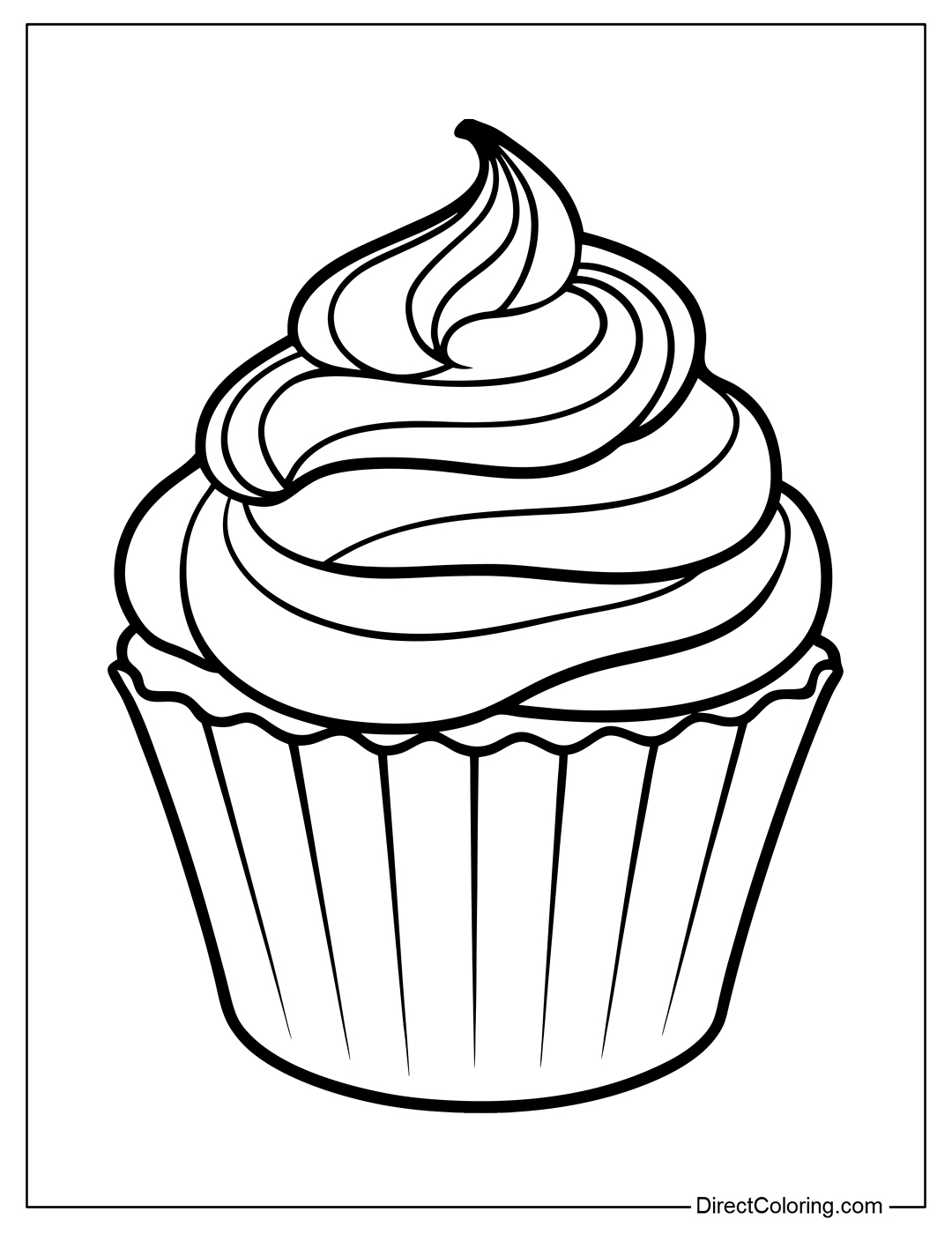 Sweet Cupcake Coloring Page