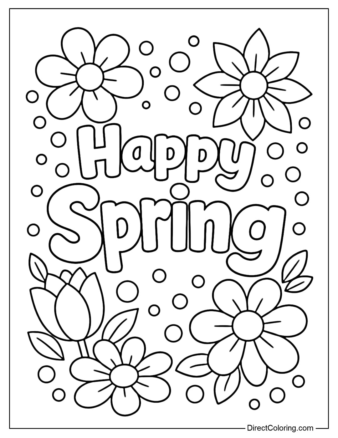 A coloring page for the words 