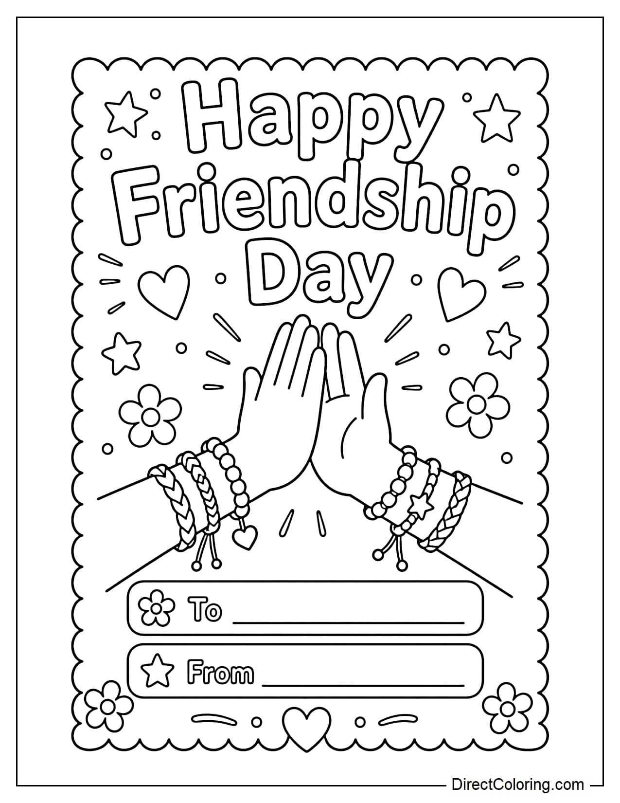 A large card with the words 