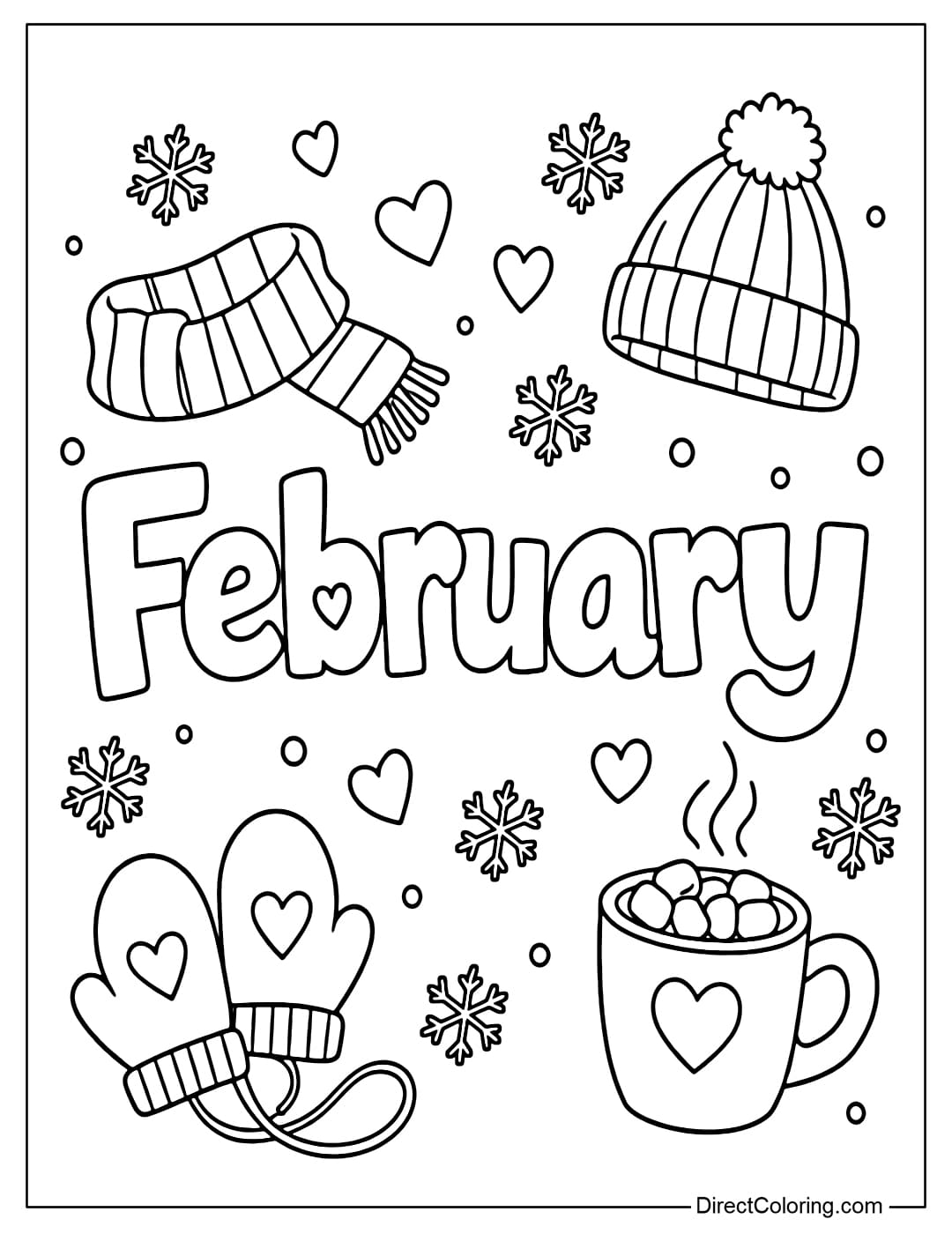 A coloring page of the word 