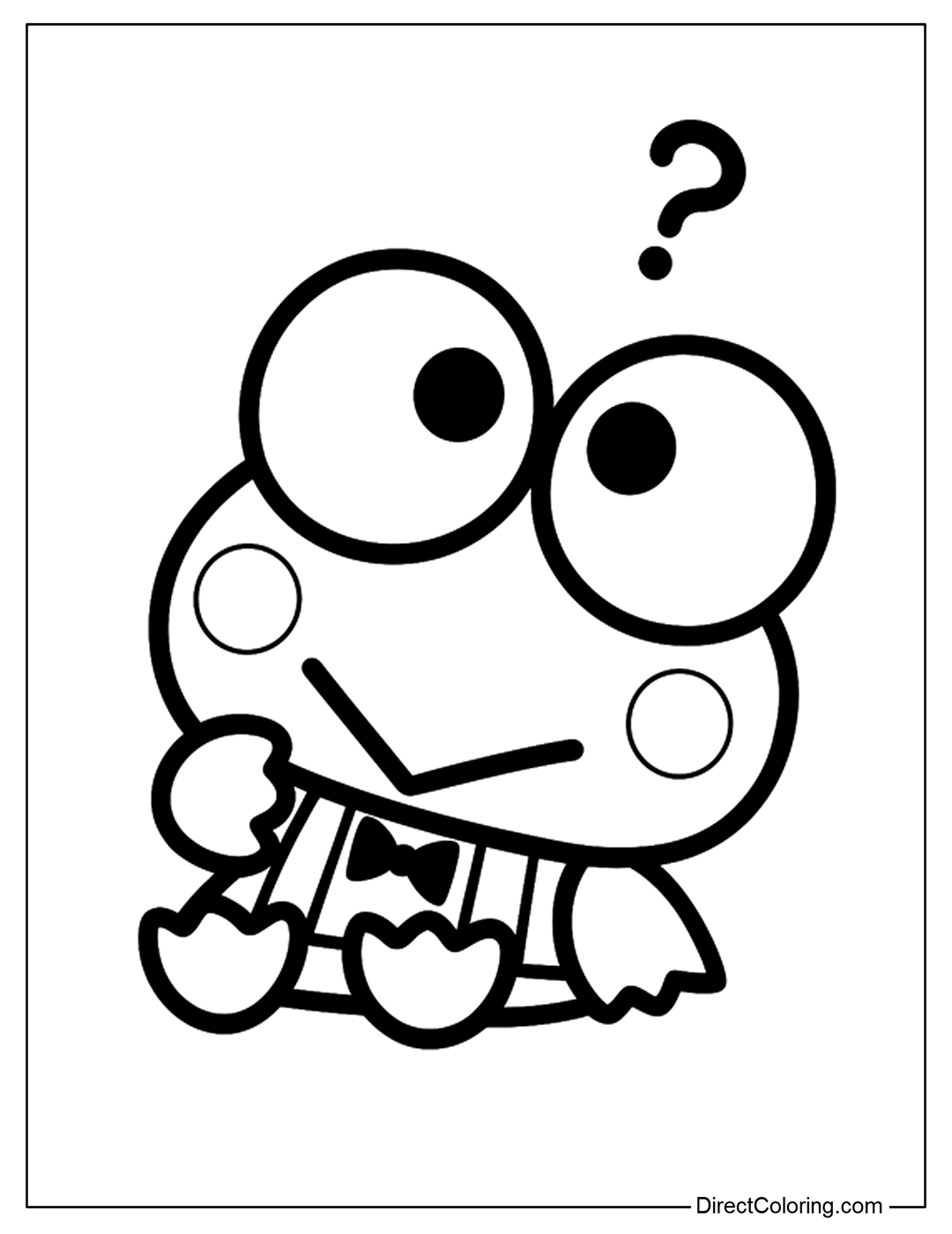 Confused Keroppi Coloring Page