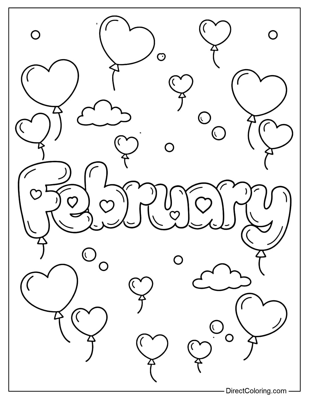 A coloring page for the word 