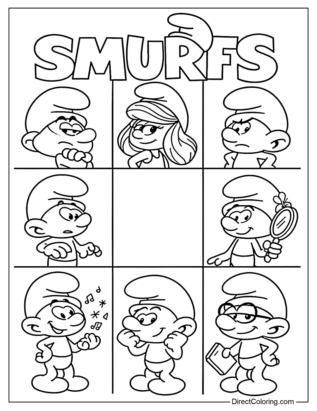 Free Smurfs Movie Coloring Page