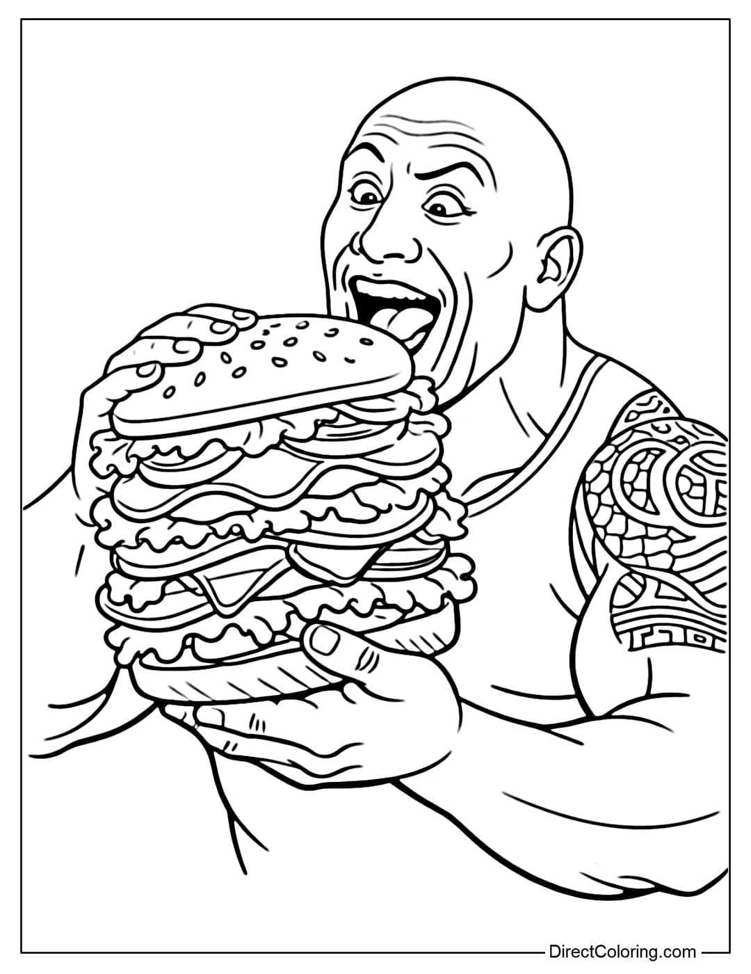 Coloring page of Dwayne 
