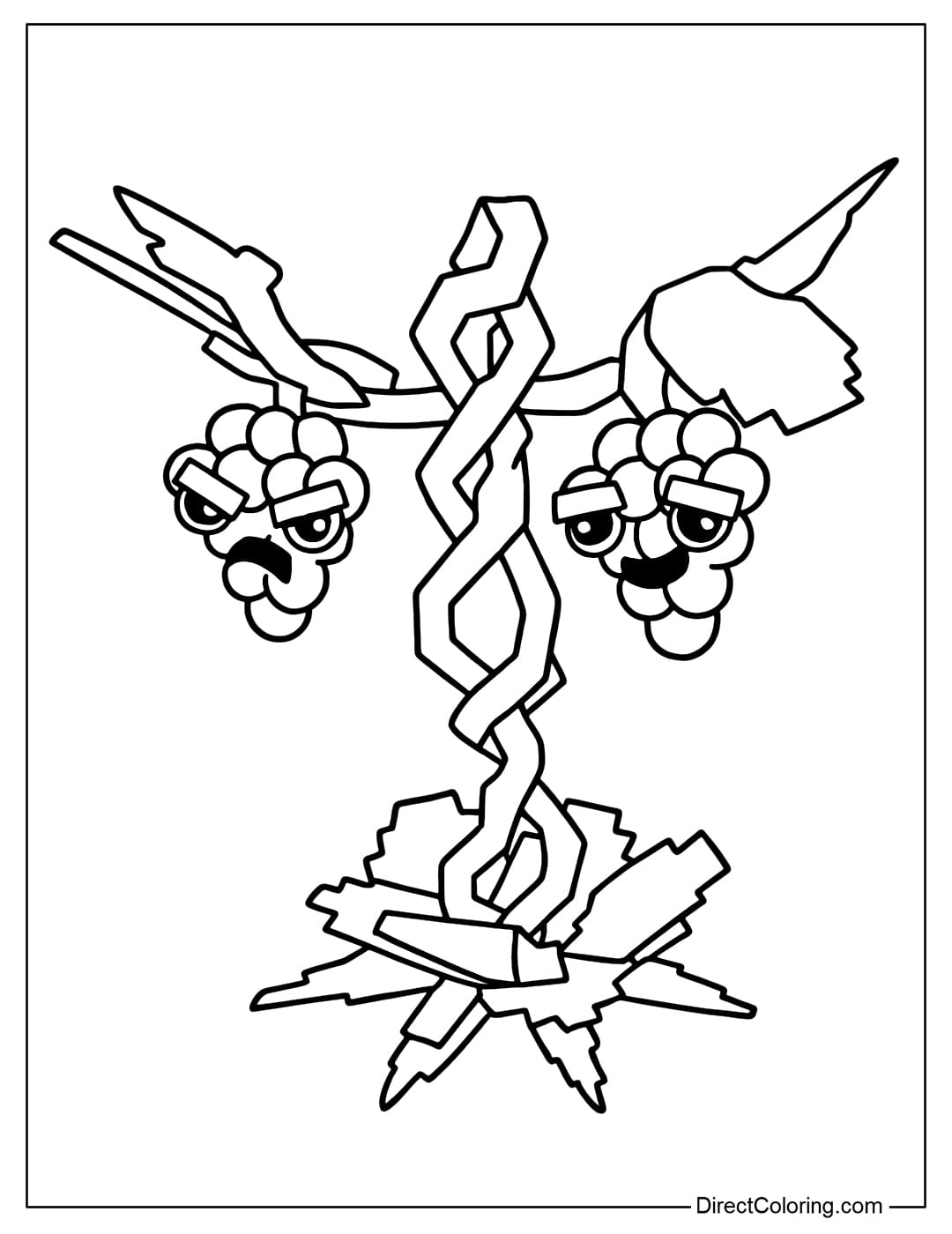 Grape coloring page in Plants vs Brainrots Roblox game.