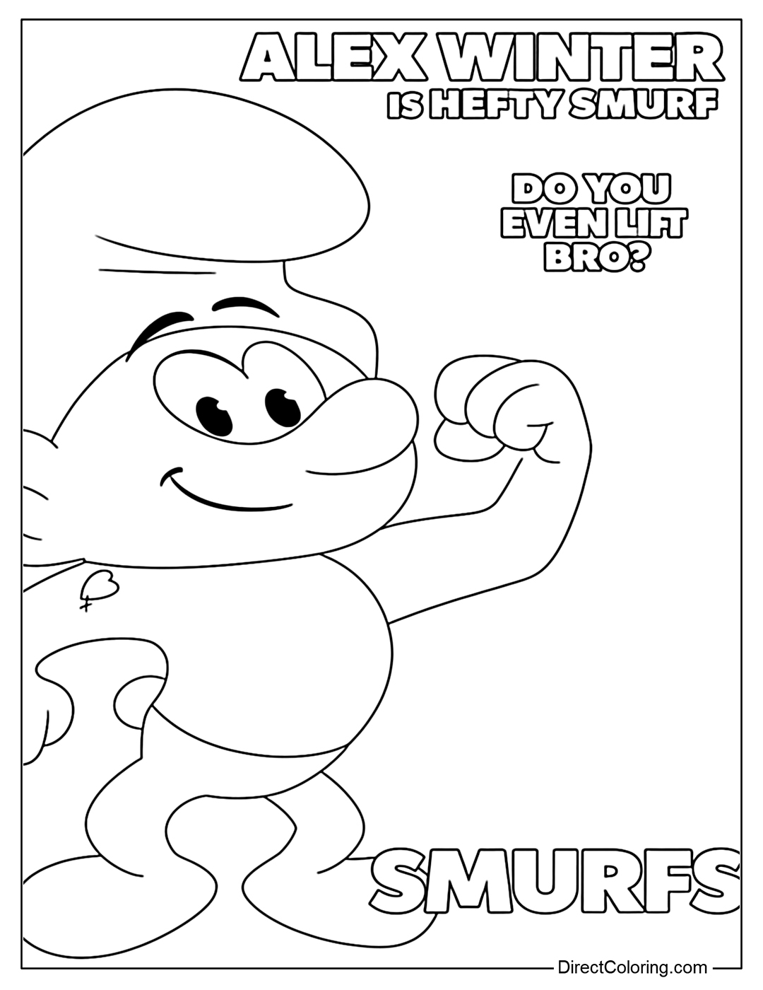 Hefty Smurf Smurfs Movie Coloring Page