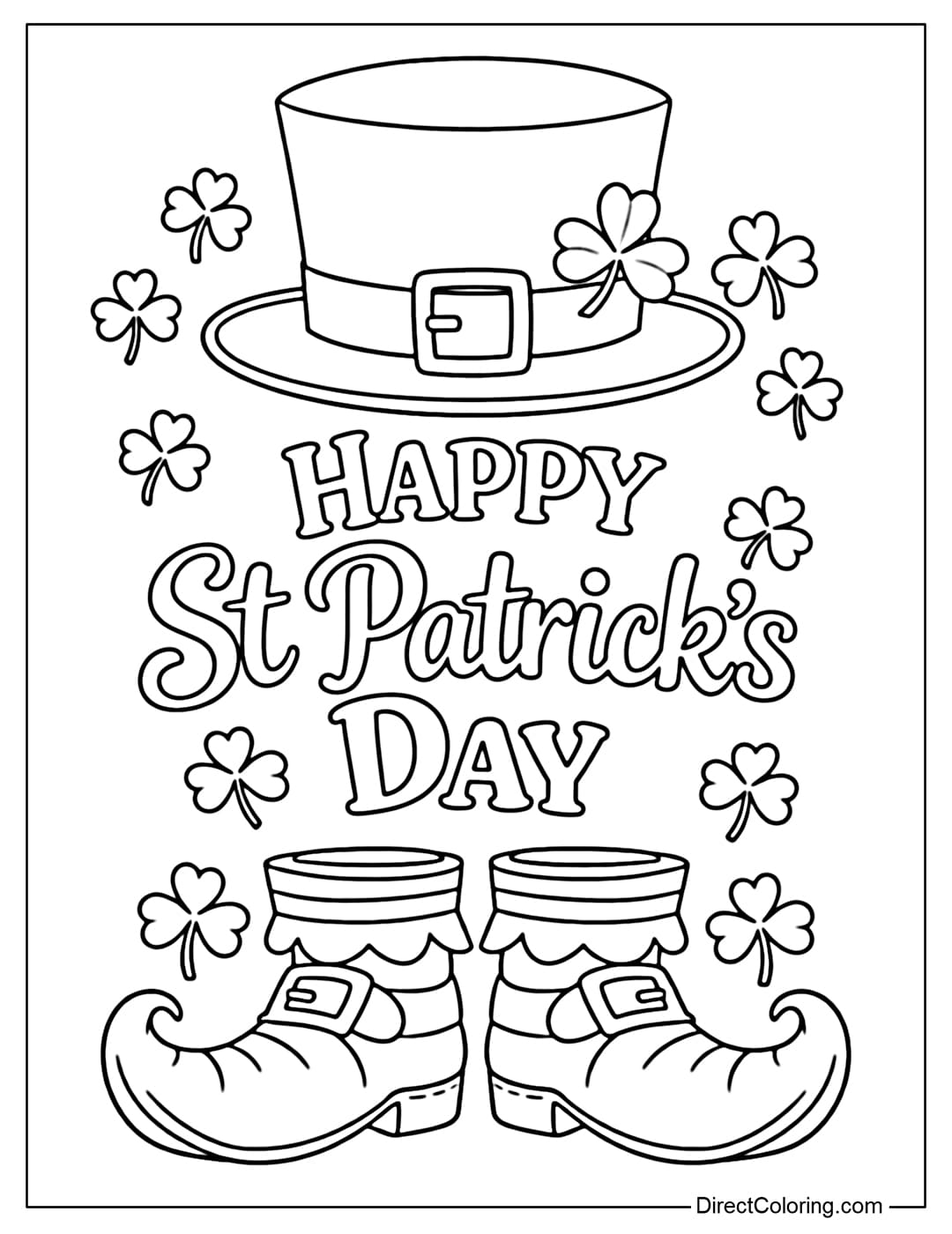 A coloring page for the words 