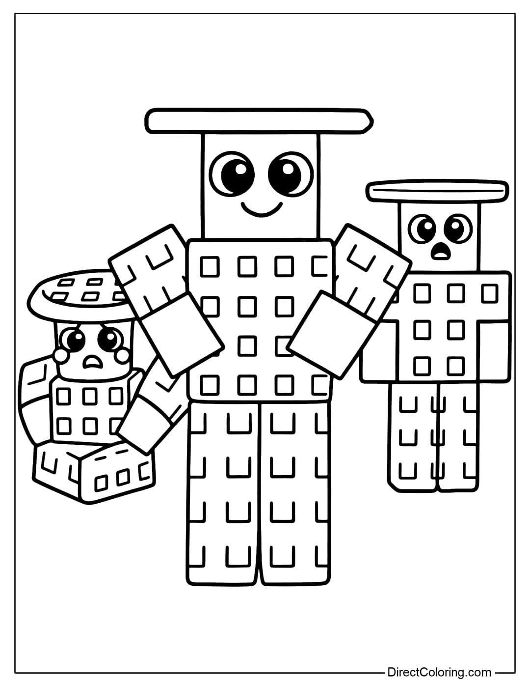 Los Noobinis Coloring Page in Steal a Brainrot Roblox Game.