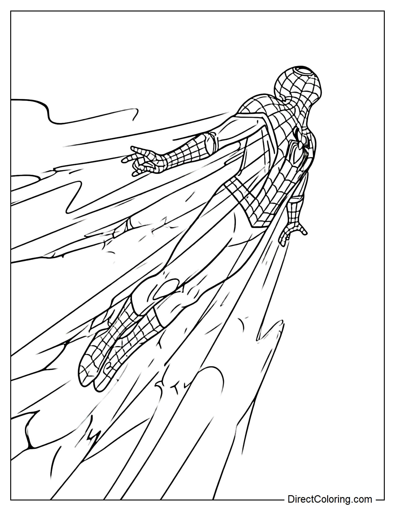 Spider-Man leaps through the air and shoots his web in Spider-Man: Brand New Day.