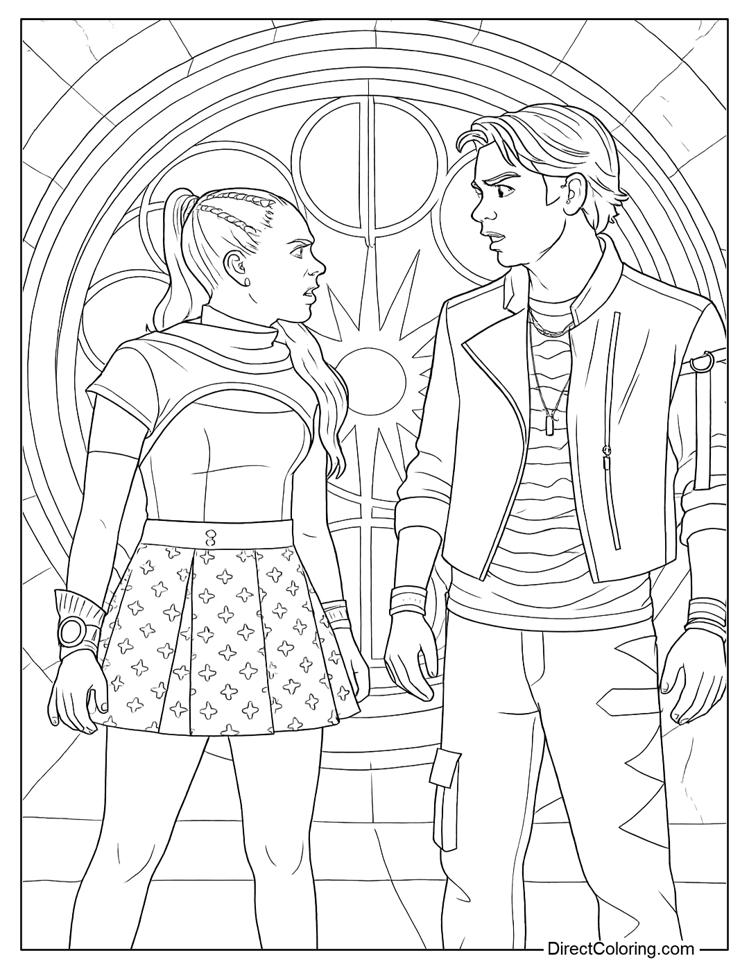 Disney Zombies 4 Coloring Page Nova and Victor