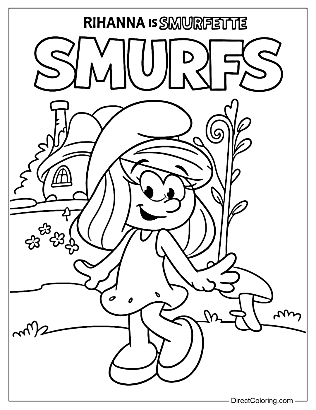 Smurfette Smurfs Movie Coloring Page
