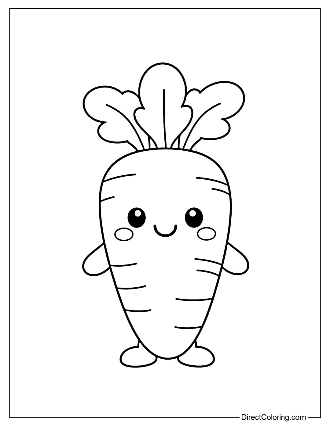 A carrot with a cute smiling face.