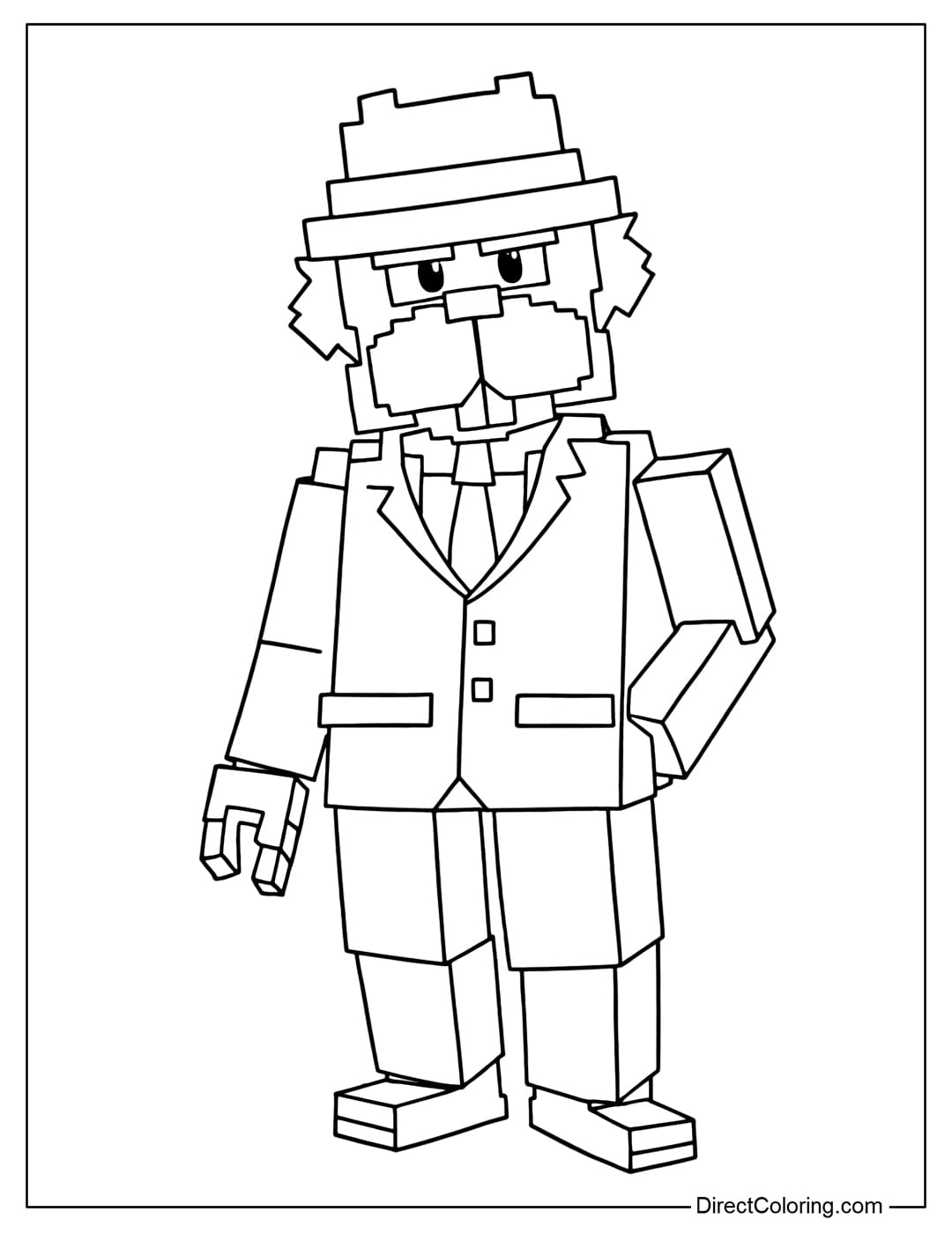 Bandito Bobrito coloring page in the game Plants vs Brainrots Roblox.