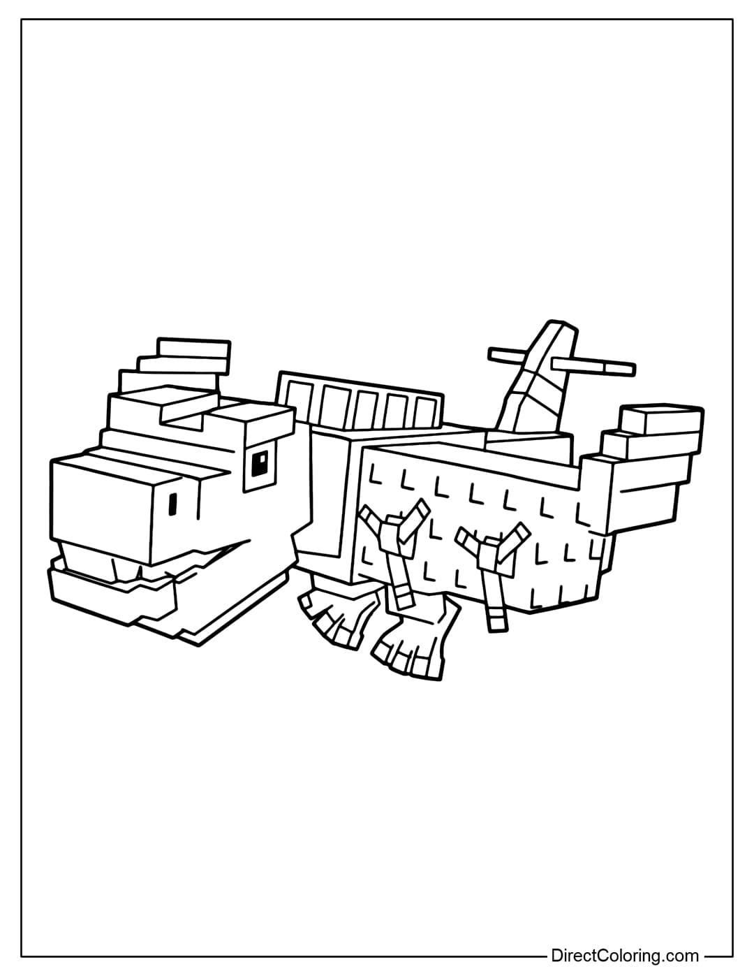 Nuclearo Dinossauro Coloring Page from Steal a Brainrot Roblox game.