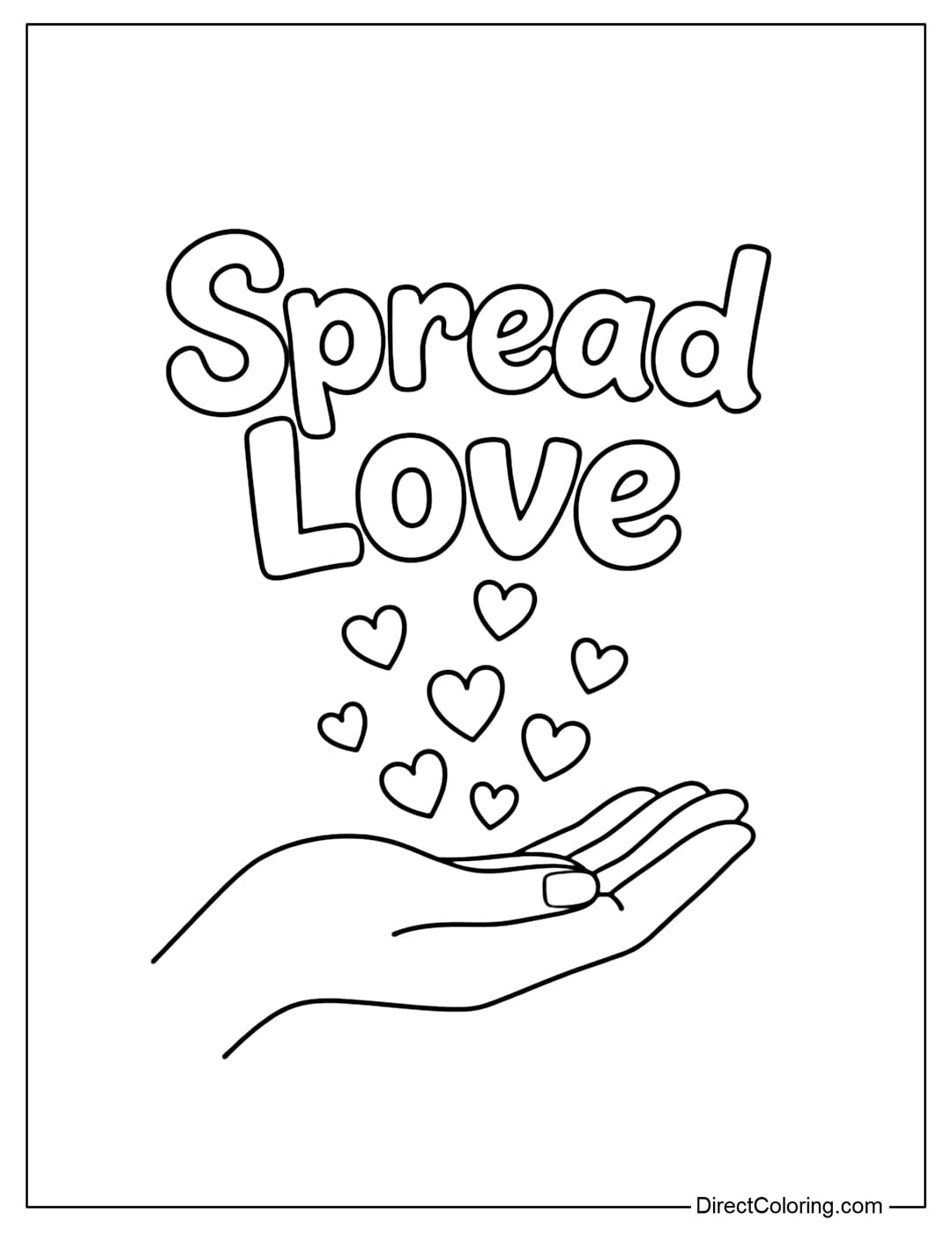 Coloring page of the words 