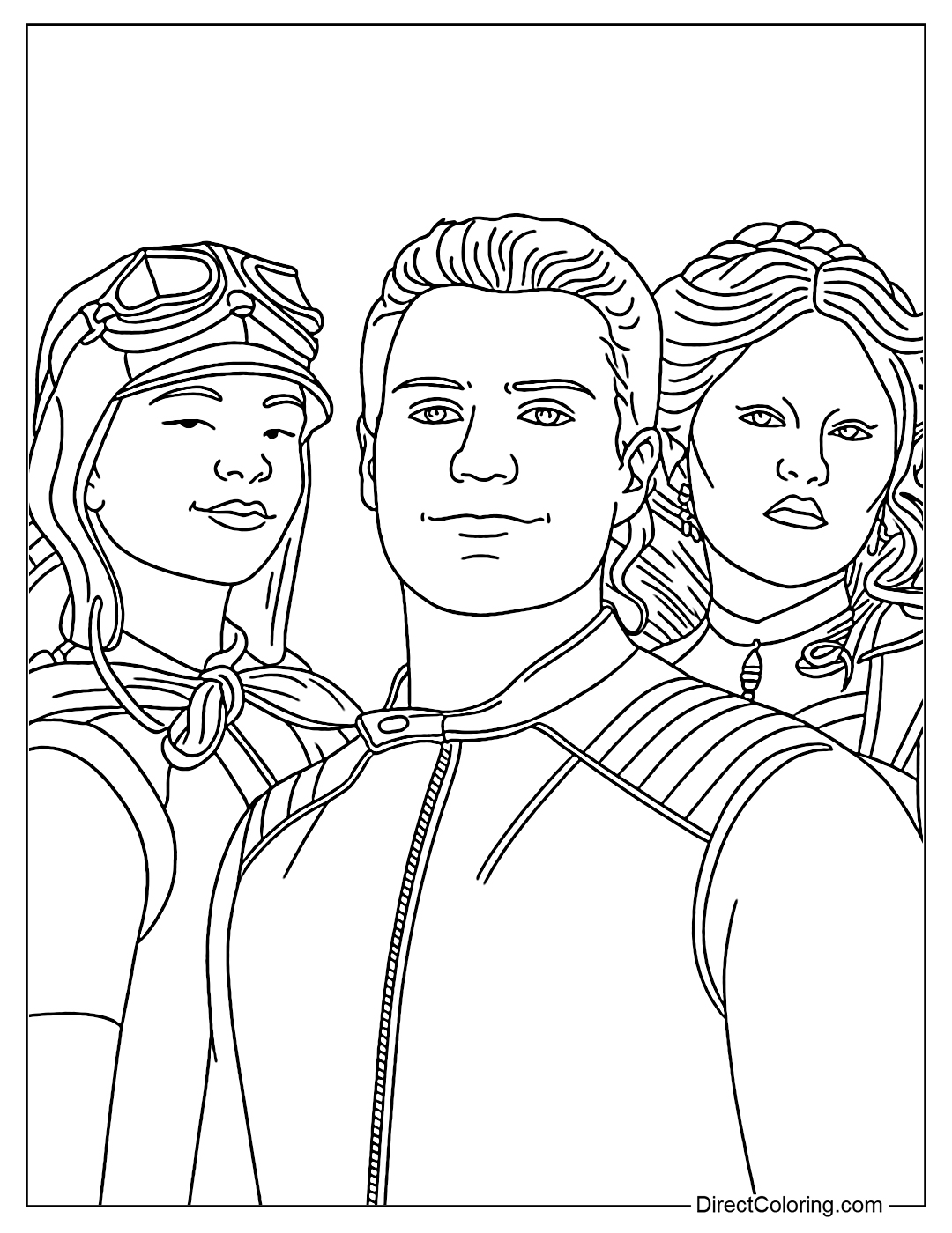 Henry Hart, Missy Martin, Piper Hart Coloring Page