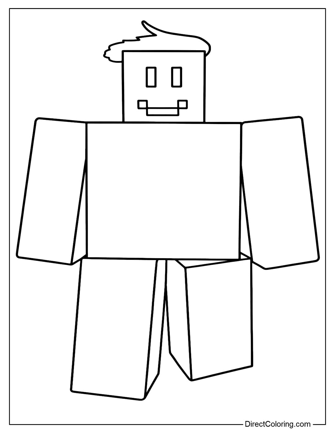 Noobini Bananini Coloring Page in Plants vs Brainrots Roblox.