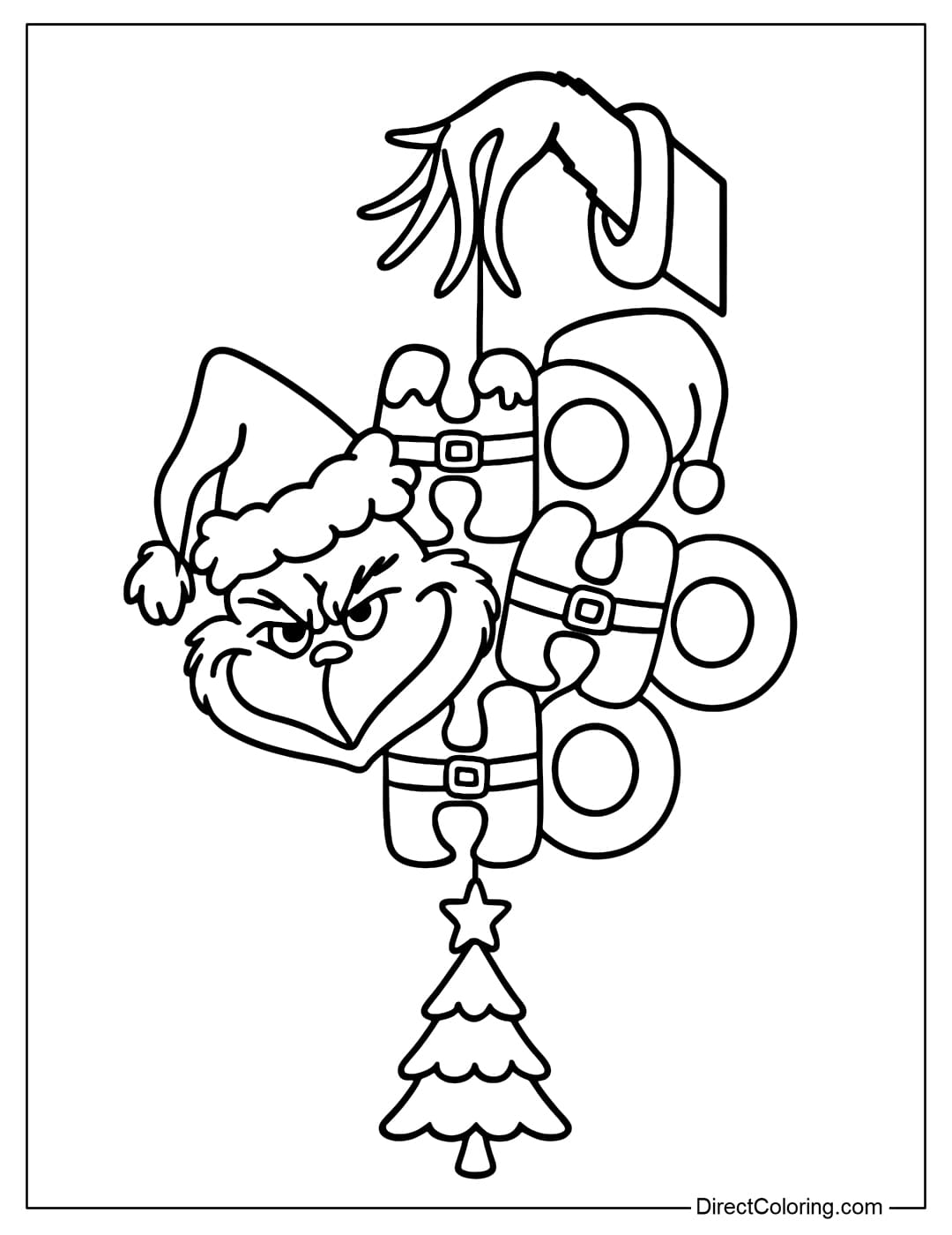 Coloring page for the word 