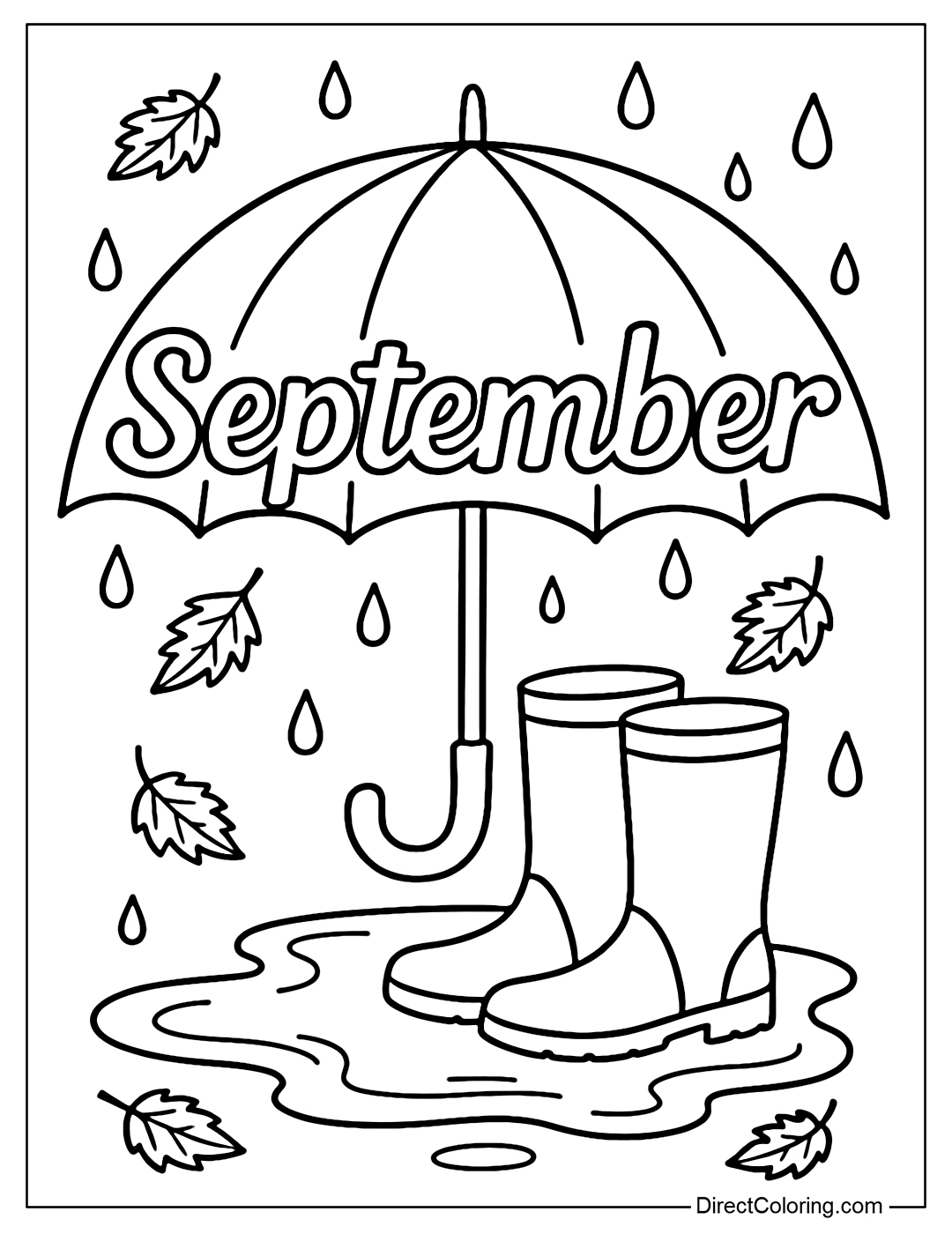 Coloring page for the word 
