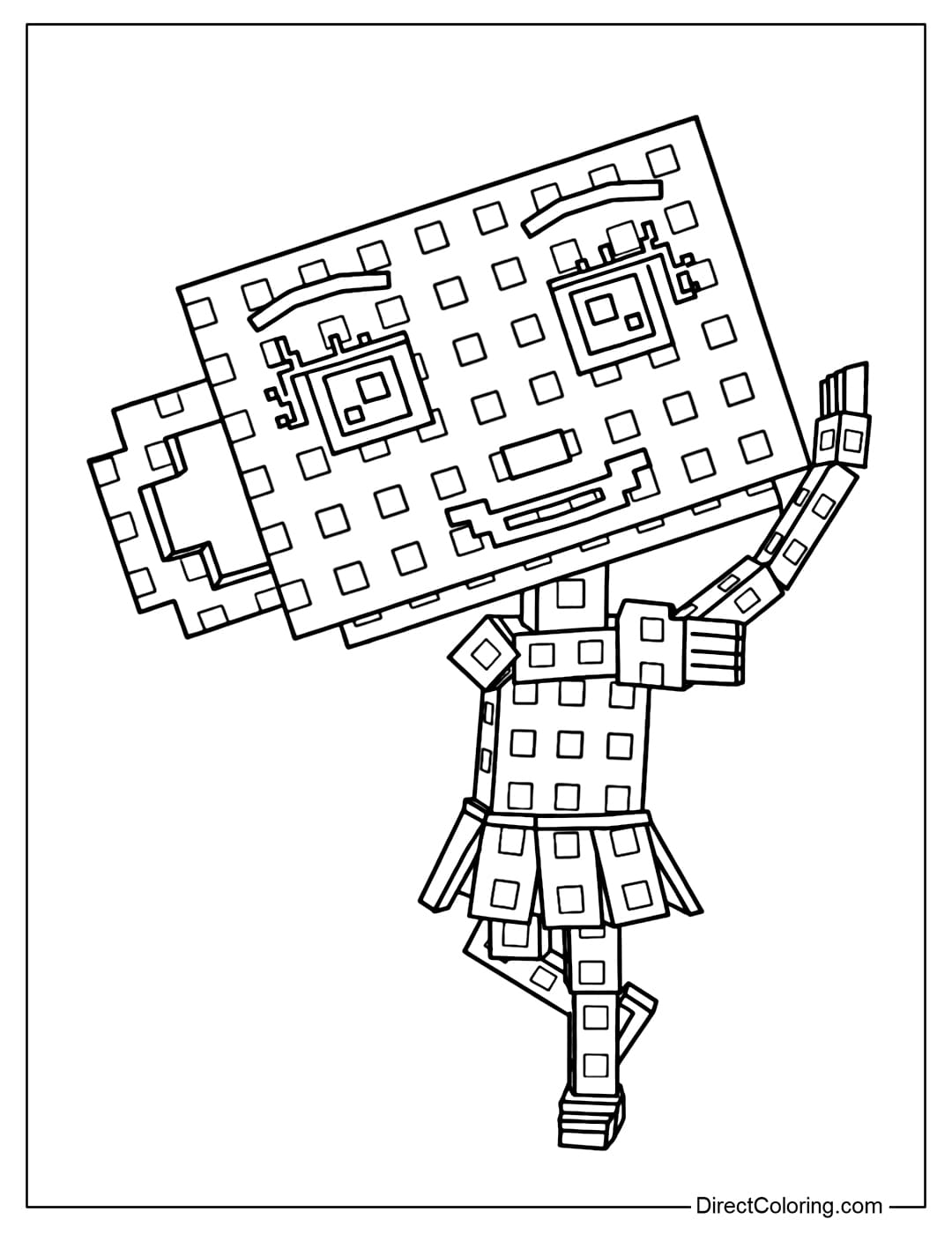 Ballerina Cappuccina coloring page in the game Plants vs Brainrots Roblox.